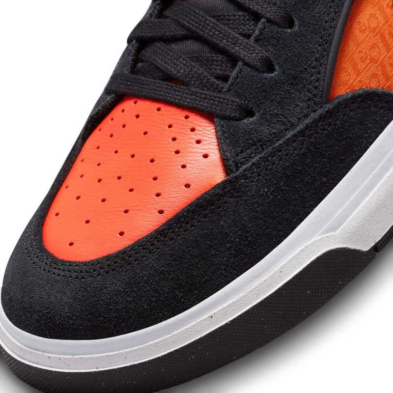 nike sb shoes react leo (black/black/orange/electro orange) leo baker