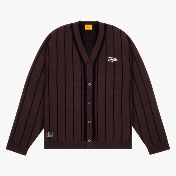 dime sweater cardigan knit baseball (dark brown)