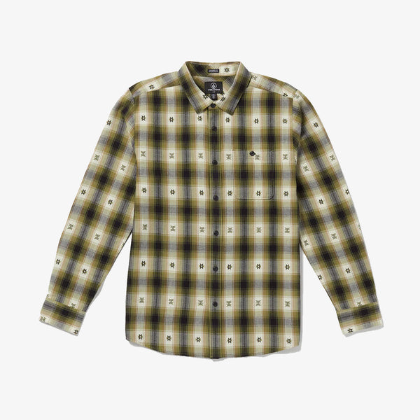volcom shirt long sleeves flannel skate vitals simon b (expedition green)