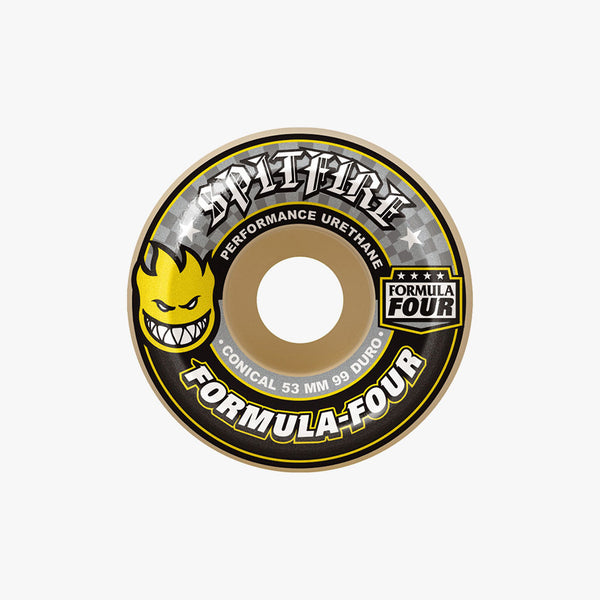 spitfire wheels formula four conical (yellow print) 99a 52mm