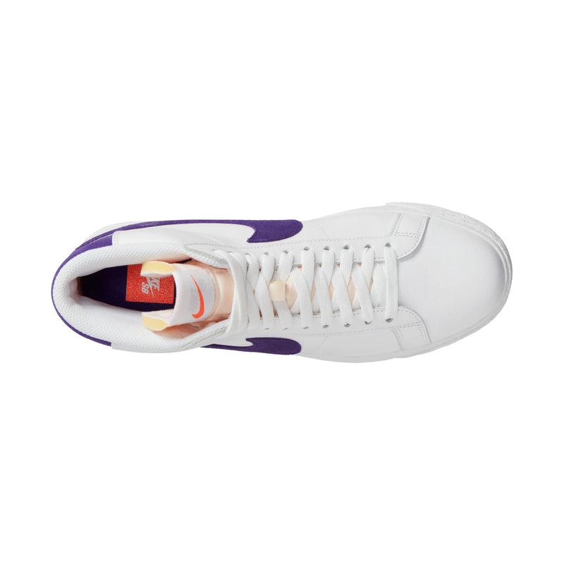 nike sb shoes zoom blazer mid iso (white/court purple/gum)
