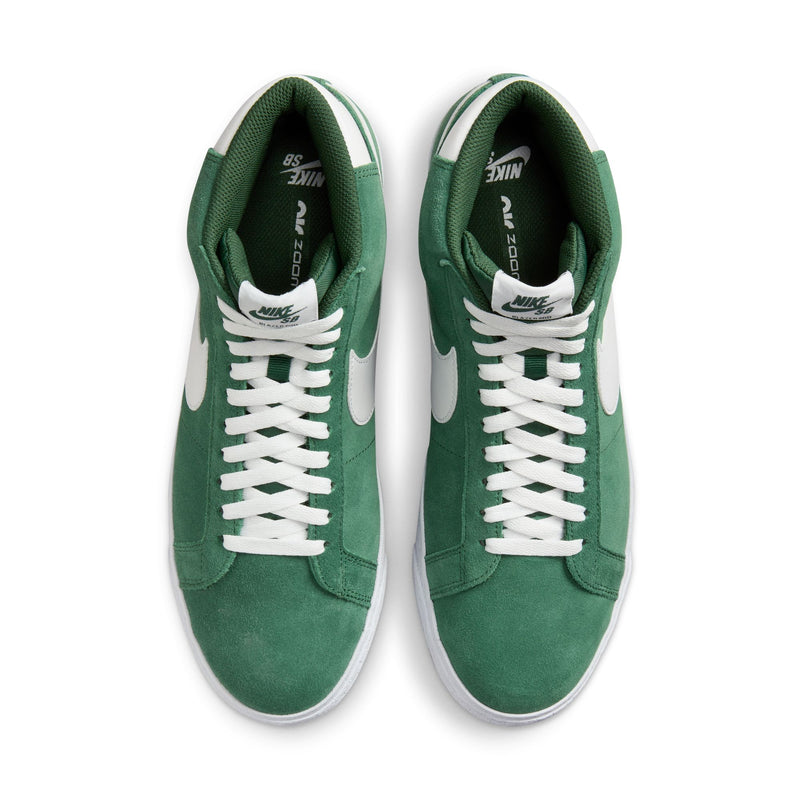 nike sb shoes zoom blazer mid (fir/white/fir/white) green suede