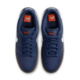 nike sb shoes dunk low pro iso (navy/white/navy/gum light brown)