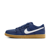 nike sb shoes dunk low pro iso (navy/white/navy/gum light brown)