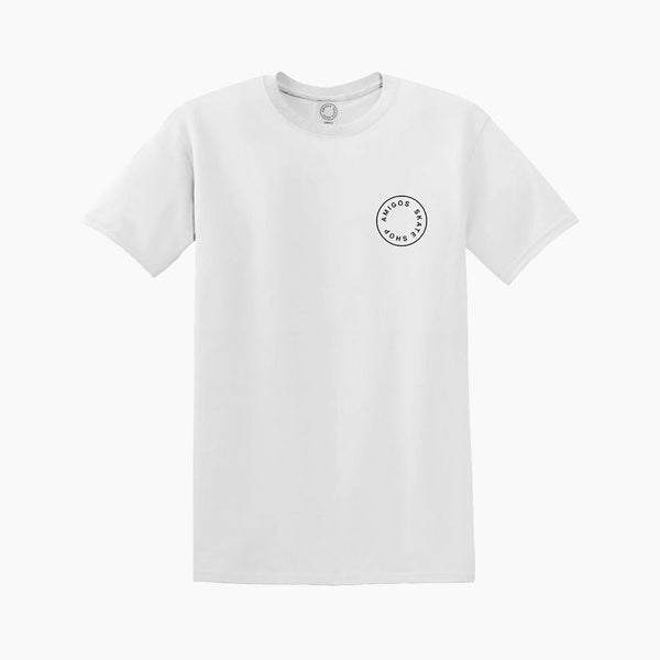 amigos tee shirt logo (white)