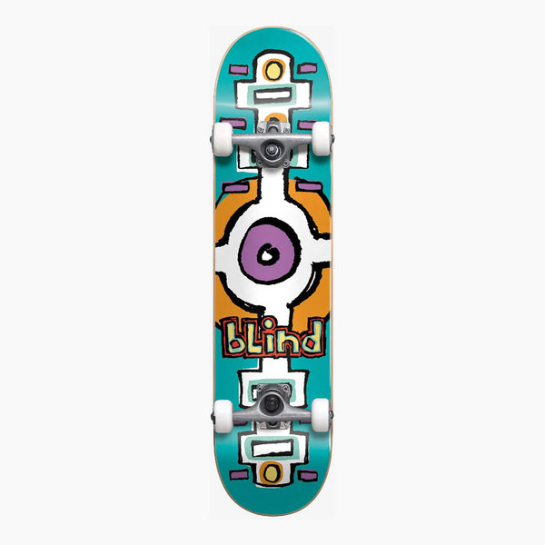 blind skateboard complete kids mini round space soft (teal) 6.75