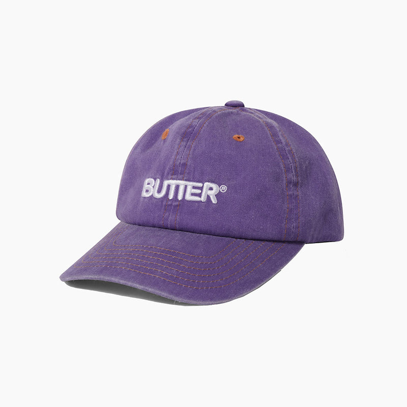 butter goods cap 6 panel rounded logo (washed grape)