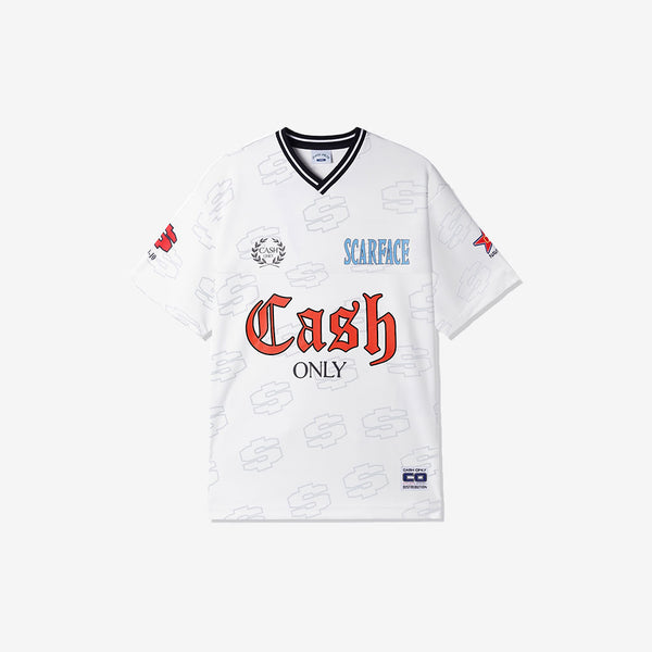 cash only tee shirt jersey training (white)