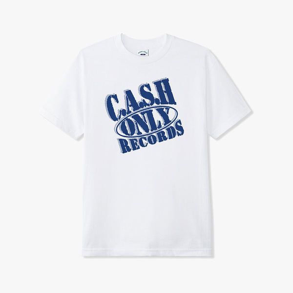 cash only tee shirt records (white)