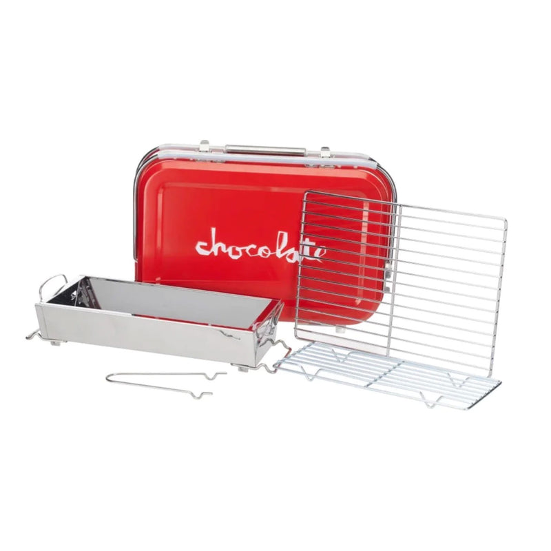 chocolate bbq portable charcoal grill chunk (red)