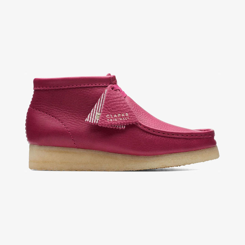 clarks shoes girls wallabee boot (berry/leather)