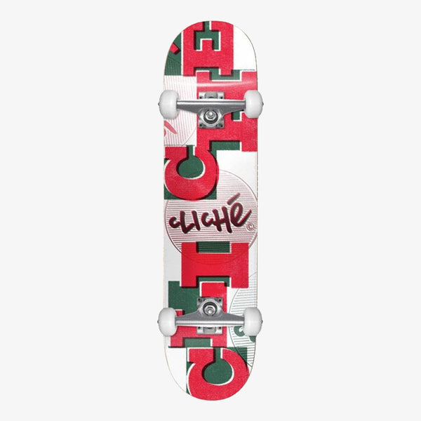 cliché skateboard complete uppercase (red/white) 7.875