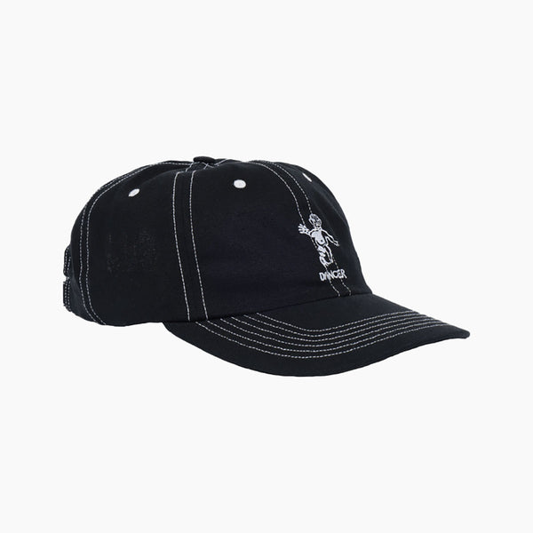 dancer cap baseball polo dad hat og logo (black/white stitch)