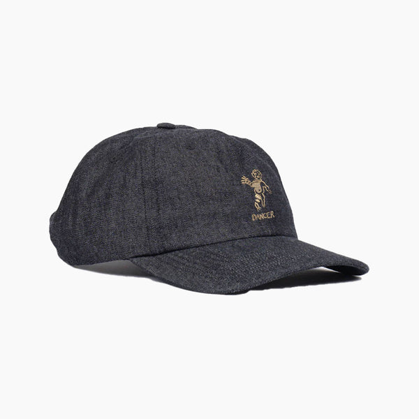 dancer cap baseball polo dad hat og logo (black chambray)