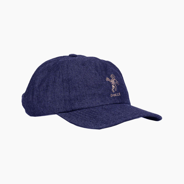 dancer cap baseball polo dad hat og logo (dark blue chambray)