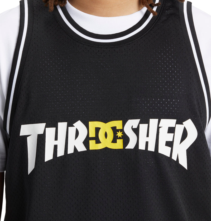 dc top thrasher tank jersey basketball (black) josh kalis