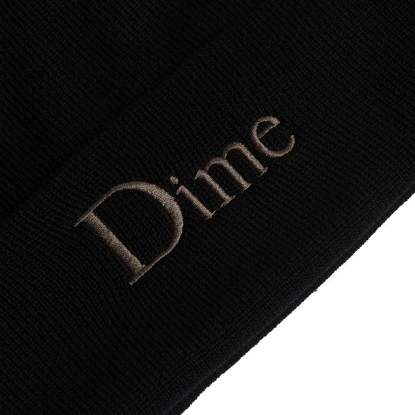 dime beanie wool classic fold (black)