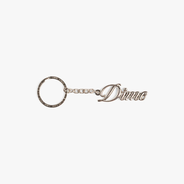 dime keychain cursive (silver)