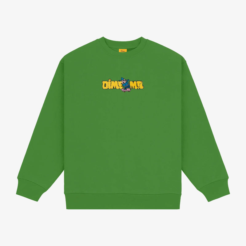dime sweatshirt crew crayon chenille (green)