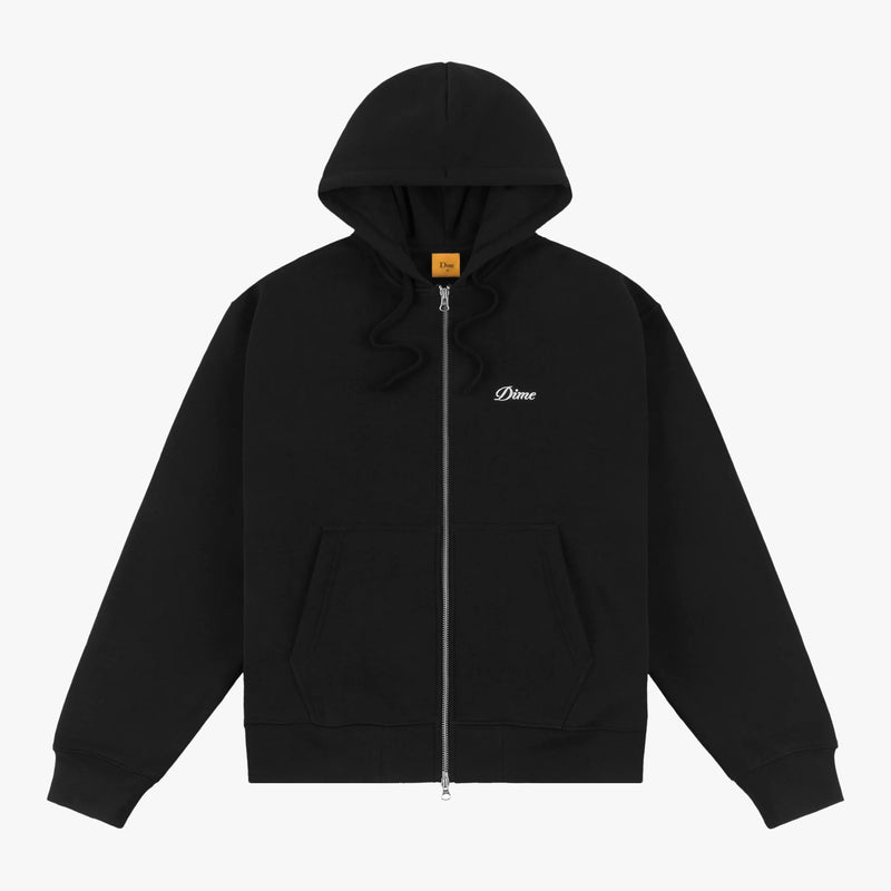 dime sweatshirt hooded zip cursive small logo (black)