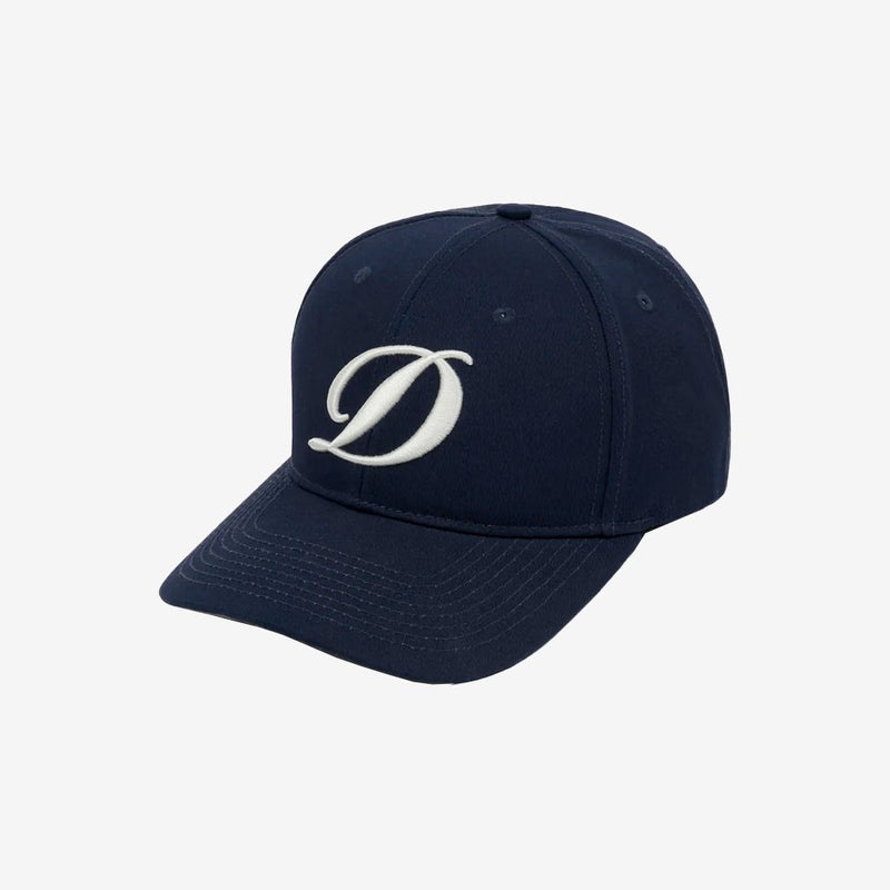 dime cap baseball polo dad hat cursive D (royal navy)