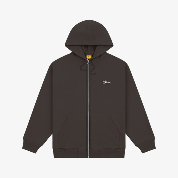 dime sweatshirt hooded zip cursive small logo (vintage black)