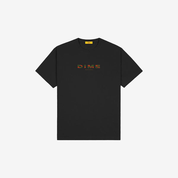dime tee shirt block font (black)