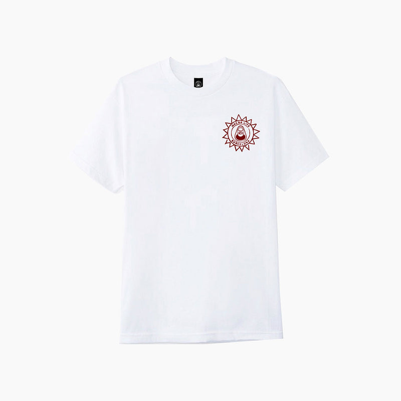 macba life tee shirt sun logo (white/burgundy)