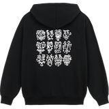 polar sweatshirt hooded zip 12 faces (black)