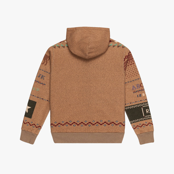 polo ralph lauren sweater element hooded zip (brown/multi)