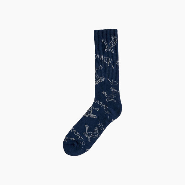 thrasher socks gonz logo (navy/grey)