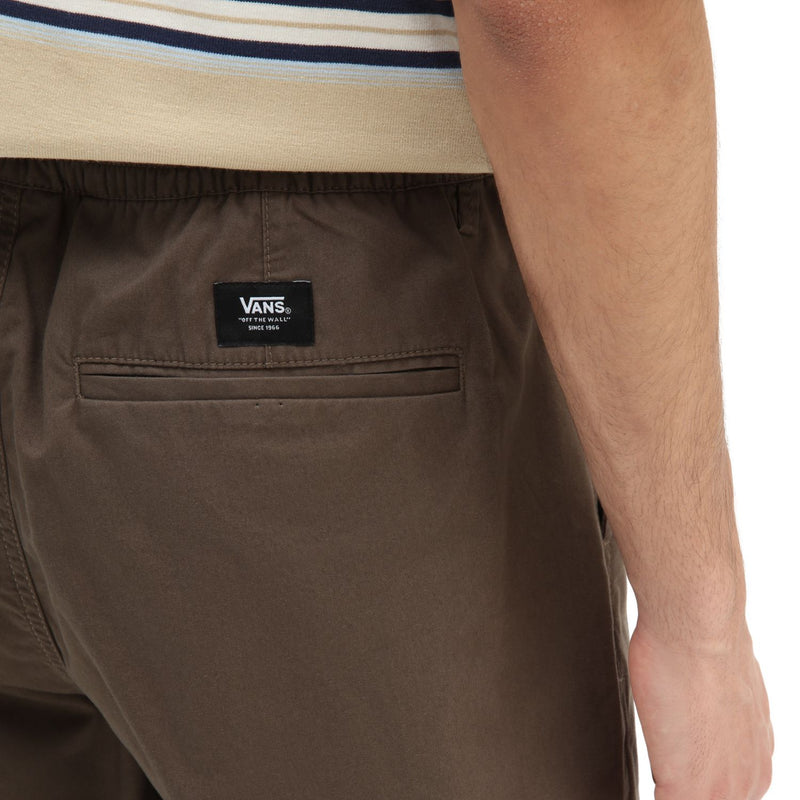 vans pants range baggy tapered elastic waist (brown)