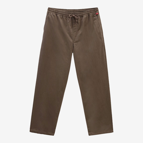 vans pants range baggy tapered elastic waist (brown)