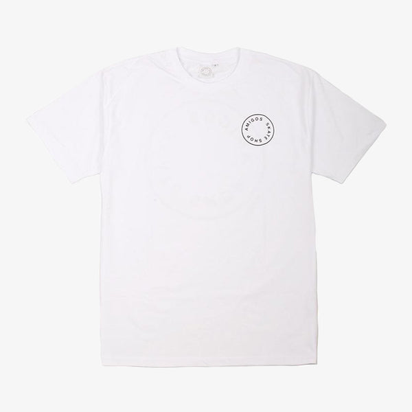 amigos tee shirt og logo (white)