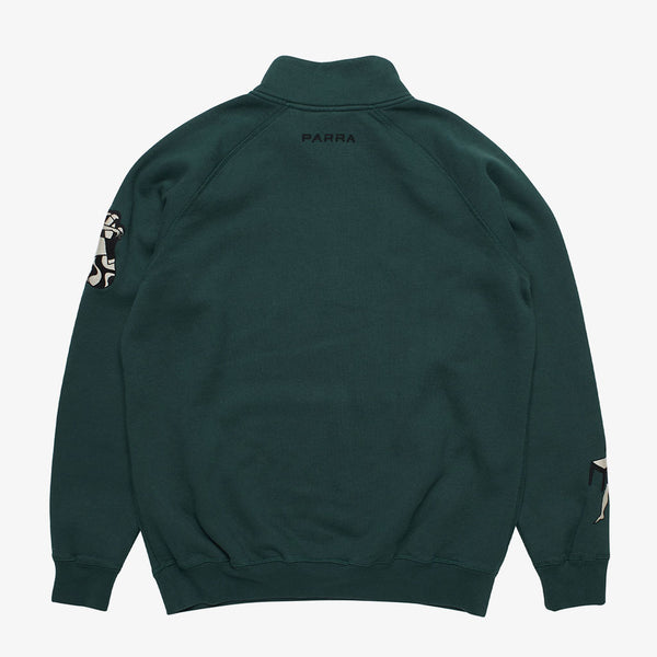 By Parra Life Experience Half Zip Sweatshirt (Pine Green)