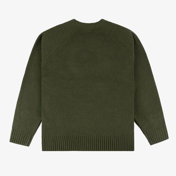 Dime MTL Letterman Knit Olive Sweater