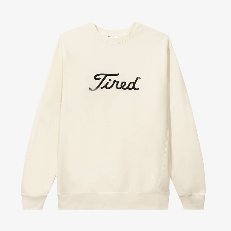 Tired Embroidered Golf Crewneck