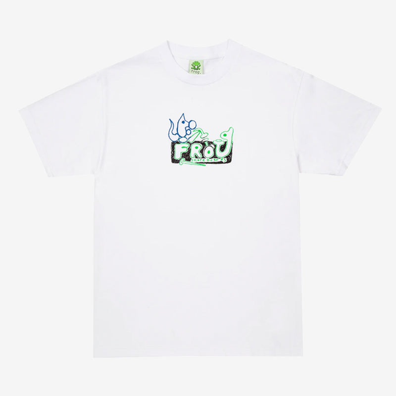 Frog Skateboard Chipmunk Logo White T-Shirt