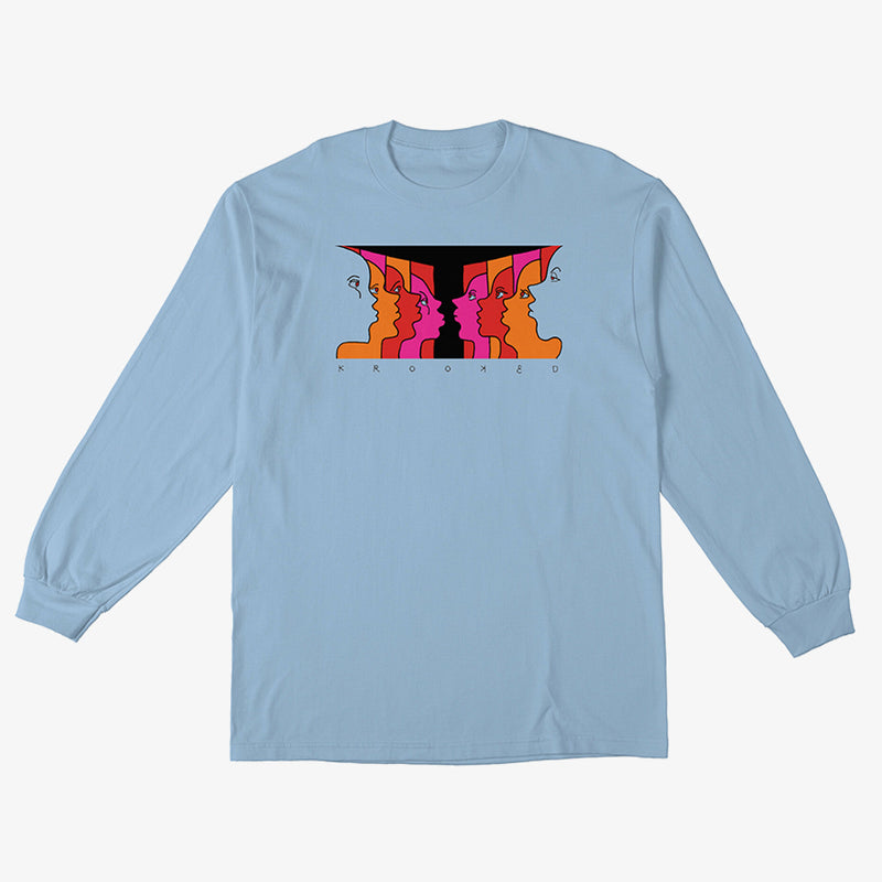 Krooked Face Off Powder Blue Long Sleeves T-Shirt
