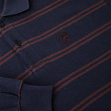 polar shirt long sleeves stripe polo (navy/plum)
