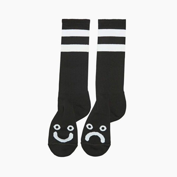 polar socks long happy sad (black)