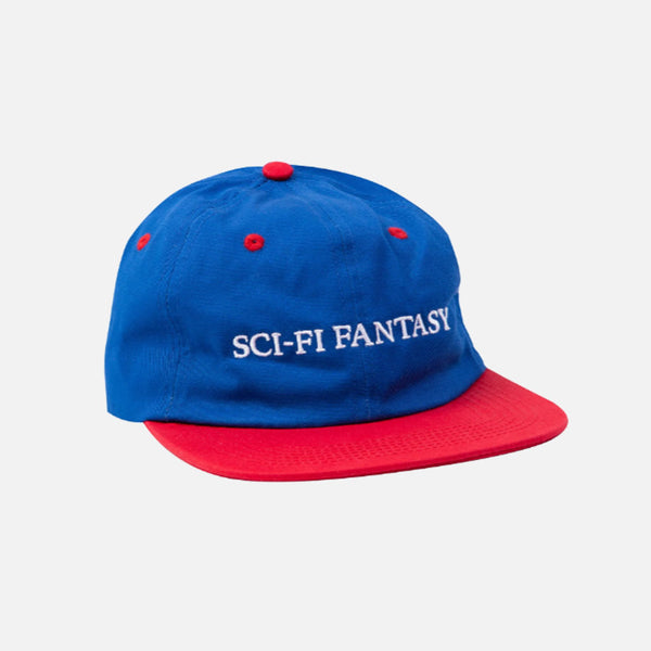 sci-fi fantasy cap flat logo (royal/red)