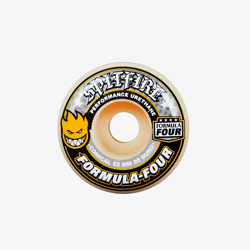 Spitfire F4 99D Conical Yellow Print 52mm Wheels