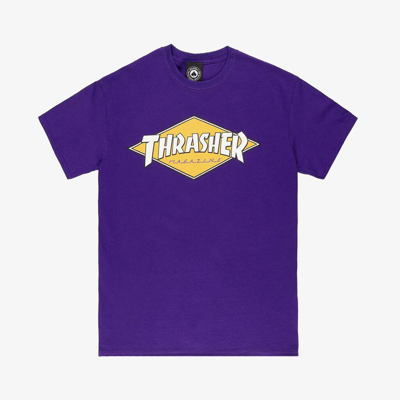 Thrasher Diamond Logo LA Laker Purple T-Shirts