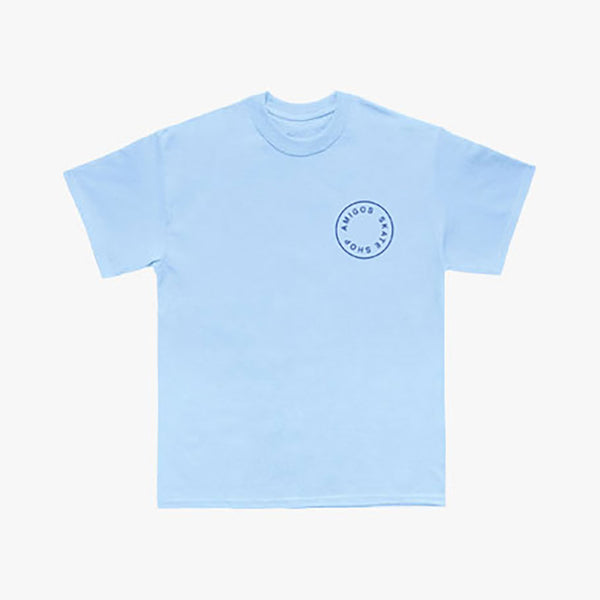 amigos tee shirt og logo (light blue)