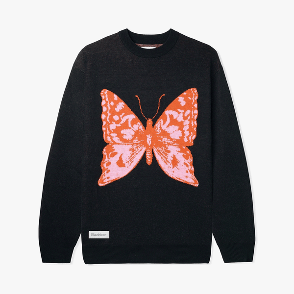 butter goods sweater butterfly knitted (black)