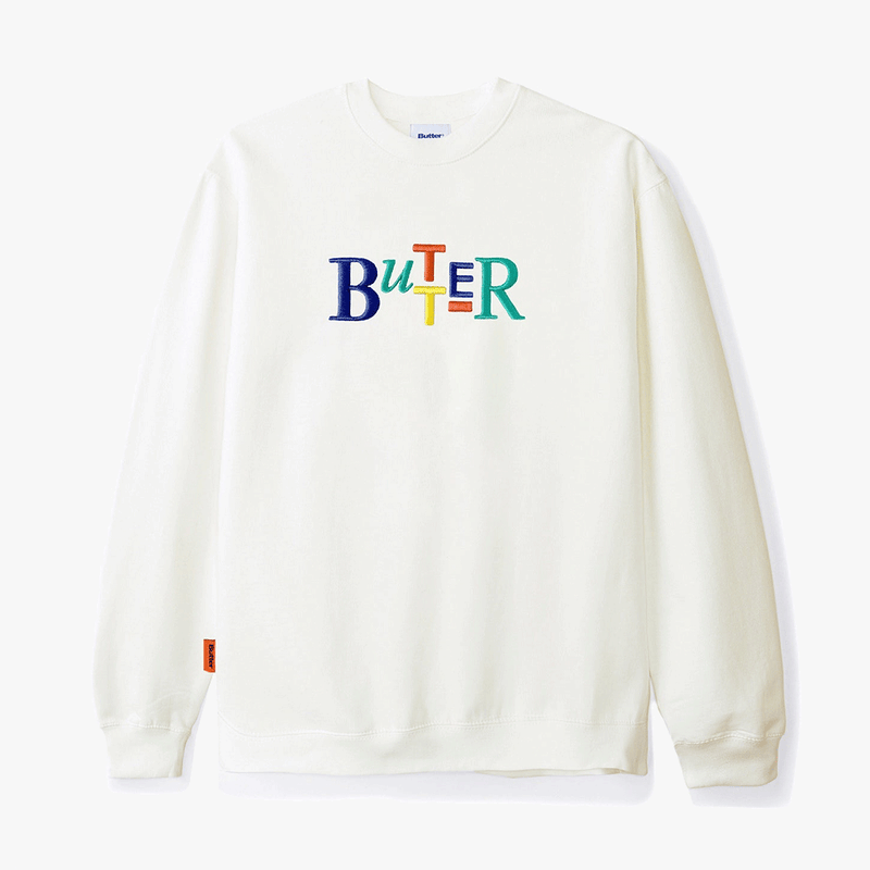 butter goods sweatshirt crew scope embroidered (cream)