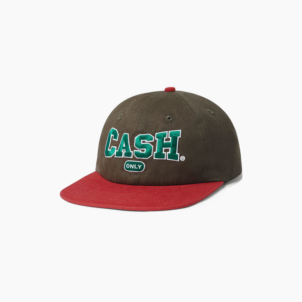 cash only cap 6 panel college (brown/red)