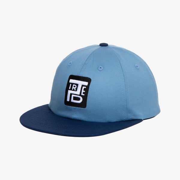 tired cap 6 panel dad hat stamp 2 tone (light blue/navy)